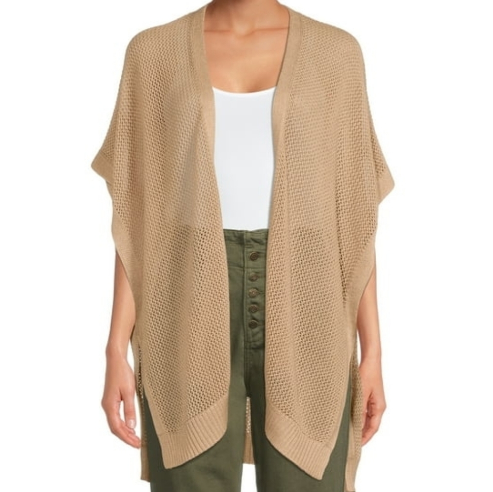 Beige Knit Cardigan - Time & Tru